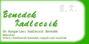 benedek kadlecsik business card